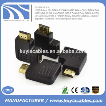 HDMI macho para HDMI fêmea adaptador de 90 Ângulo de conector de ângulo